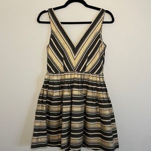 Jcrew navy and gold v neck dress 00
